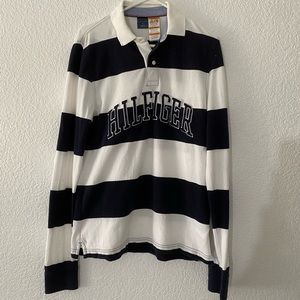 Tommy Hilfiger Men  Long Sleeve Stripe Polo Shirt